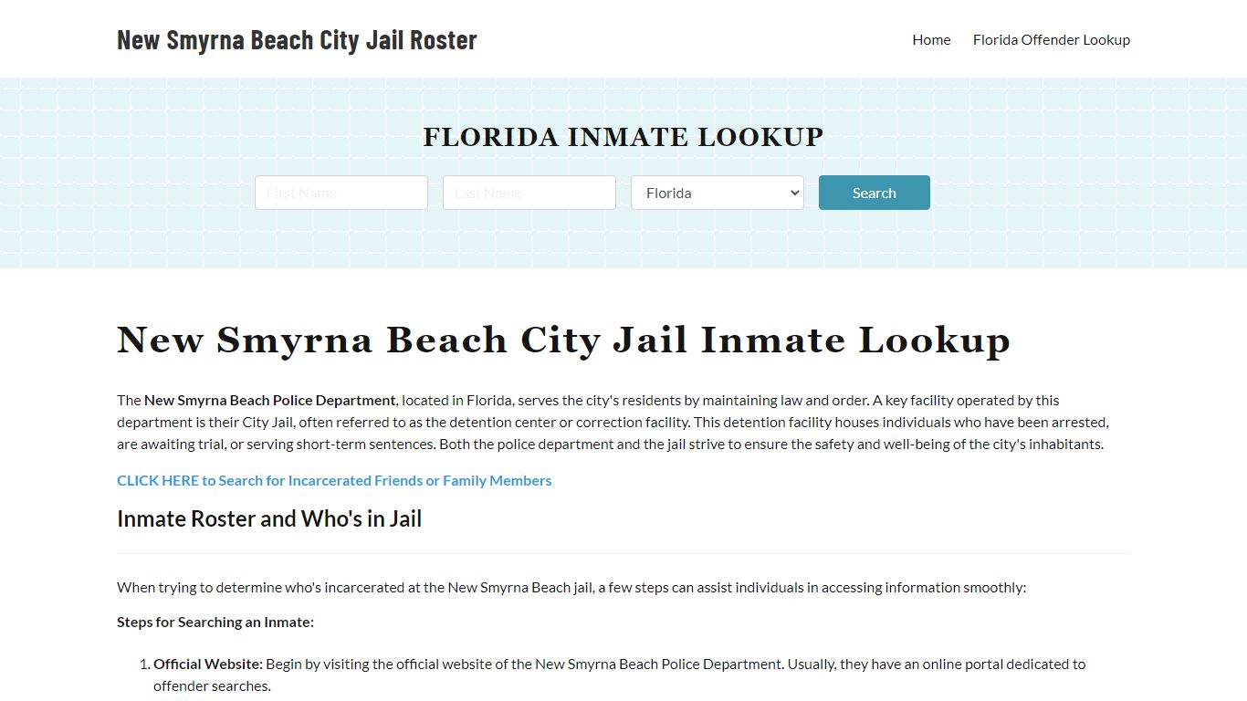 New Smyrna Beach Police Department & City Jail, FL Inmate Roster ...