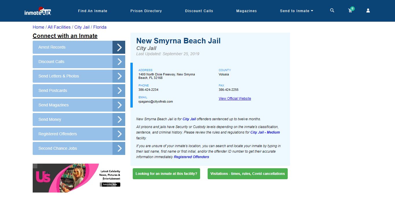 New Smyrna Beach Jail | Inmate Locator